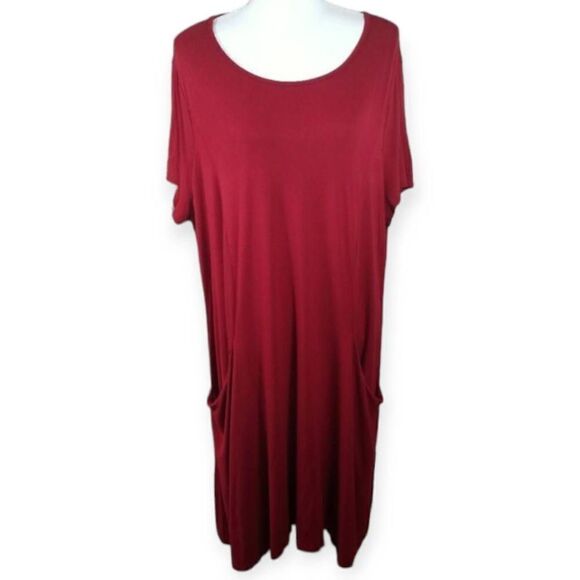 BURGUNDY MAXI/MIDI DRESS SZ.4X EUC.  GORGEOUS DRESS IN EXCELLENT USED CONDITION. - Picture 1 of 4